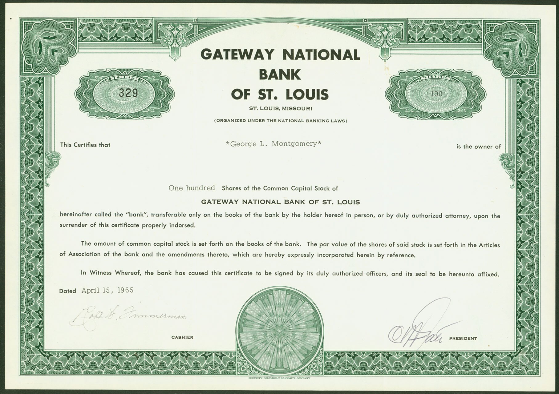 Stock Certificate